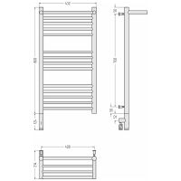 Электрический полотенцесушитель Сунержа Богема 3.0 1П 800x400 L 00-5806-8040 с полкой Хром — фото 5, Электрические полотенцесушители