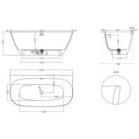 Ванна из искусственного камня Salini Sofia Wall 160х80 102517G Белая глянцевая — фото 5, Ванны из искусственного камня