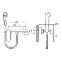 Гигиенический душ со смесителем Belz B55645-5 Золото матовое — фото 2, Гигиенические души