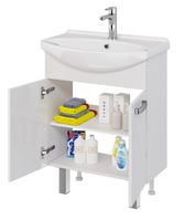 Тумба ALDA D, 65 см , подвесная/напольная, 2 дверцы, белый глянец, под ум. Лагуна 65 — фото 6, Тумбы под раковину