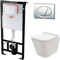 Комплект унитаза AQUAme AQM2004 с инсталляцией Alcaplast Sadromodul AM101/1120-3:1 RU M71-0001 с сид — фото 1, Комплекты унитаз + инсталляция