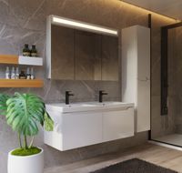 Товар: Шкаф зеркальный UNI, 80 см, 3 дверцы, 6 стеклянных полок, с подсветкой и выключателем, белый - фото 6 Шкаф зеркальный UNI, 80 см, 3 дверцы, 6 стеклянных полок, с подсветкой и выключателем, белый — фото 6, Шкафы для ванной