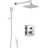 Душевая система Swedbe Platta 5559 с термостатом Хром — фото 1, Встраиваемые душевые комплекты