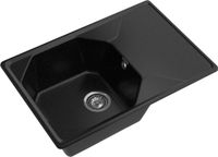 GRANFEST Мойка UNIQUE 740L 1-чаша+крыло 740*500мм черный арт.GF- — фото 1, Кухонные мойки