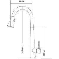 Смеситель для кухни Melodia della vita Perfetto MDV30203ss Нержавеющая сталь — фото 2, Смесители для кухни