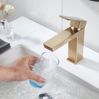 Смеситель для раковины Rose R18G R1801G-1 Золото матовое — фото 5, Смесители для раковины