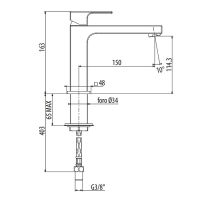 Смеситель для раковины Gattoni Kubik 2581/25N0 Черный матовый — фото 2, Смесители для раковины