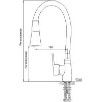 Смеситель для кухни Melodia della vita Ostessa MDV40617Beige Бежевый — фото 2, Смесители для кухни