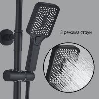 Душевая система ALMAes GaLaxy SDI-1801 с термостатом Черная матовая — фото 5, Душевые стойки