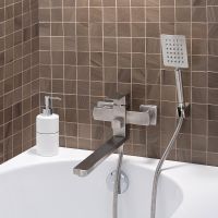 Смеситель для ванны Ростовская Мануфактура Сантехники SUS125-006EP универсальный Нержавеющая сталь — фото 7, Для душа и ванны