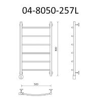 Товар: Электрический полотенцесушитель Маргроид Вид 4 870x500 04-8050-257L левый Хром - фото 2 Электрический полотенцесушитель Маргроид Вид 4 870x500 04-8050-257L левый Хром — фото 2, Электрические полотенцесушители