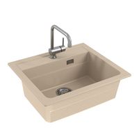 Мойка для кухни ALVEUS GRANITAL ATROX 30 TERRA - G22 590 X 500 1X в комплекте с сифоном 1132823, — фото 2, Кухонные мойки