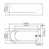 Акриловая ванна Swedbe Vita 170х75 R 8843 без гидромассажа — фото 4, Акриловые ванны