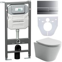 Комплект унитаза с инсталляцией Ceramicanova Balearica CN6000_1002M_1000 с сиденьем Микролифт и клав — фото 1, Комплекты унитаз + инсталляция