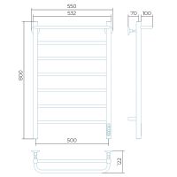 Электрический полотенцесушитель Larusso Прайм КС П7 500х800 4670078536570 Черный — фото 2, Электрические полотенцесушители