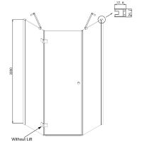 Душевой уголок Ambassador Diamond 90х90 12011111L профиль Хром стекло прозрачное — фото 6, Душевые уголки трапеция