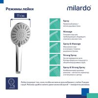 Ручной душ Milardo Ideal Spa 5F Хром арт-ILS5FCRM18 — фото 3, Лейки для душа
