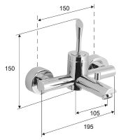 Товар: Смеситель для ванны Remer Jazz J05 Хром - фото 2 Смеситель для ванны Remer Jazz J05 Хром — фото 2, Для душа и ванны