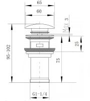 Донный клапан Milacio MC.010.BL для раковины / латунь / автоматический / черный — фото 2, Донные клапаны