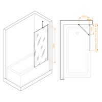 Шторка на ванну  90*150 RGW SC-150 Хром/Прозрачное/6 мм (Easy) — фото 3, Диспенсеры бумажных полотенец