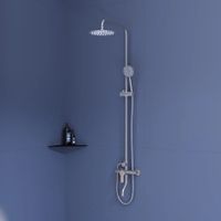 Душевая стойка RGW SP-24-S Сатин Головной душ/Смеситель (Ручной душ.Шланг 1,5 м.) — фото 2, Душевые стойки