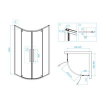 Душевой уголок  90*90*200 RGW SV-53 B Полукруг/Чёрный/Прозрачное/6 мм — фото 3, Диспенсеры бумажных полотенец