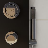 Душевая стойка RGW SP-04 B Черный 150*20 Головной душ (ручной душ 3 г/м форсунки) — фото 5, Душевые панели