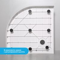 Душевой поддон 80*80*14 RGW SMC/R-8080W Белый/Полукруг   (7 ножек в комплекте ) — фото 4, Стеклопластиковые душевые поддоны