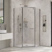 Душевой уголок INRAIN MIT-081 /  90х 90х195 / Трапеция / Хром / Прозрачное / 8 мм — фото 1, Душевые уголки трапеция