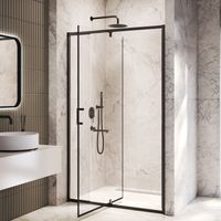 Товар: Душевая дверь INRAIN VIN-008 / 90-100х195 / Чёрный / Прозрачное / 6 мм - фото 2 Душевая дверь INRAIN VIN-008 / 90-100х195 / Чёрный / Прозрачное / 6 мм — фото 2, Распашные душевые двери