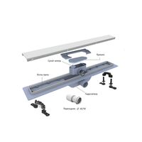 Душевой лоток Drain Leo-11-60 прямой 600 хром Ø 40 мм на ножках, с переходником 40/50 арт-60211160-01 — фото 2, Душевые лотки