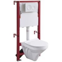 Унитаз подвесной RGW SW-60  белый  (с инсталляцией и кнопкой смыва) — фото 1, Комплекты унитаз + инсталляция