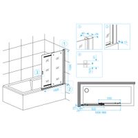 Шторка на ванну 100*150 RGW SC-44 Хром/Прозрачное/6 мм (Easy) — фото 4, Шторки для ванной раздвижные