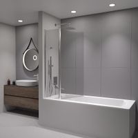 Шторка на ванну 100*140 RGW SC-11 Хром/Прозрачное/6 мм (99-100 Easy) — фото 3, Шторки для ванной распашные