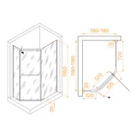 Товар: Душевой уголок 80*120*195 RGW PA-091-B Трапеция/Чёрный/Прозрачное/6 мм (EasyClean) - фото 3 Душевой уголок 80*120*195 RGW PA-091-B Трапеция/Чёрный/Прозрачное/6 мм (EasyClean) — фото 3, Душевые уголки трапеция