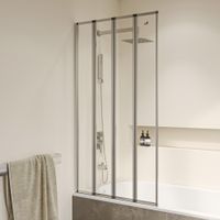 Шторка на ванну 100*150 RGW SC-23 Хром/Прозрачное/4 мм (Easy) — фото 1, Складные шторки для ванной