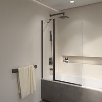 Товар: Шторка на ванну INRAIN MC-011 / 90х140 / Чёрный / Прозрачное / 6 мм - фото 2 Шторка на ванну INRAIN MC-011 / 90х140 / Чёрный / Прозрачное / 6 мм — фото 2, Шторки для ванной распашные