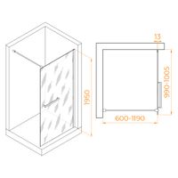 Душевая перегородка 100*195 RGW WA-040 Хром/Прозрачное/8 мм (Easy) арт-35104010-11 — фото 2, Душевые перегородки