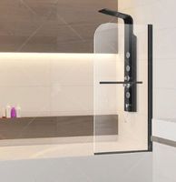 Шторка на ванну  80*140 RGW SC-14-B Чёрный/Прозрачное/6 мм (Easy) — фото 2, Шторки для ванной распашные