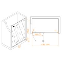 Душевая дверь 150*200 RGW SV-004-Gr Серый/Матовое/8 мм (EasyClean) — фото 2, Распашные душевые двери