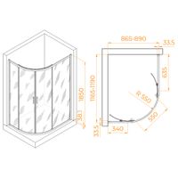 Товар: Душевой уголок 90*120*185 RGW PA-61 Асимметрия/Хром/Прозрачное/6 мм (Easy) - фото 3 Душевой уголок 90*120*185 RGW PA-61 Асимметрия/Хром/Прозрачное/6 мм (Easy) — фото 3, Асимметричные душевые уголки