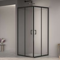 Душевой уголок INRAIN VIN-030 / 70x70x195 / квадрат / Чёрный / Прозрачное / 6 мм — фото 1, Квадратные душевые уголки