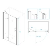 Душевая дверь 120*195 RGW PA-07 B "L" Чёрный/Прозрачное(Принт)/6 мм (Easy) — фото 3, Распашные душевые двери