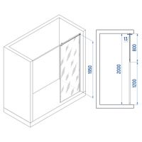 Душевая перегородка INRAIN MONT-034 /  80х195 / Хром / Прозрачное / 8 мм — фото 2, Диспенсеры бумажных полотенец