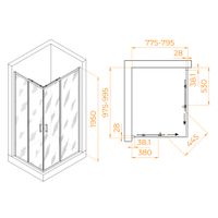 Товар: Душевой уголок 80*100*195 RGW PA-246-B Прямоуг./Чёрный/Прозрачное/6 мм (Easy) - фото 2 Душевой уголок 80*100*195 RGW PA-246-B Прямоуг./Чёрный/Прозрачное/6 мм (Easy) — фото 2, Прямоугольные душевые уголки