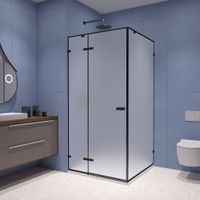 Душевой уголок 100*100*200 RGW SV-030-B Квадрат/Чёрный/Матовое/8 мм (2 уп.) — фото 1, Квадратные душевые уголки