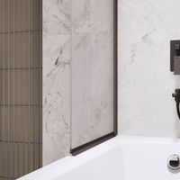 Шторка на ванну INRAIN MC-009 /  70х150 / Чёрный / Прозрачное / 6 мм — фото 4, Диспенсеры бумажных полотенец