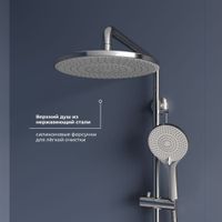 Душевая стойка RGW SP-33 Хром Головной душ/Смеситель (Ручной душ.Шланг 1,5 м.) — фото 3, Душевые стойки