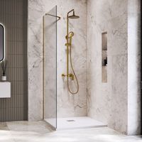 Товар: Душевая перегородка INRAIN MONT-110 / 100х195 / Золото браш / Прозрачное / 8 мм - фото 2 Душевая перегородка INRAIN MONT-110 / 100х195 / Золото браш / Прозрачное / 8 мм — фото 2, Душевые перегородки