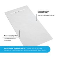 Душевой поддон 80*140*2,6 RGW TUS-148W Белый/Прямоуг Ø 90 мм  — фото 3, Стеклопластиковые душевые поддоны